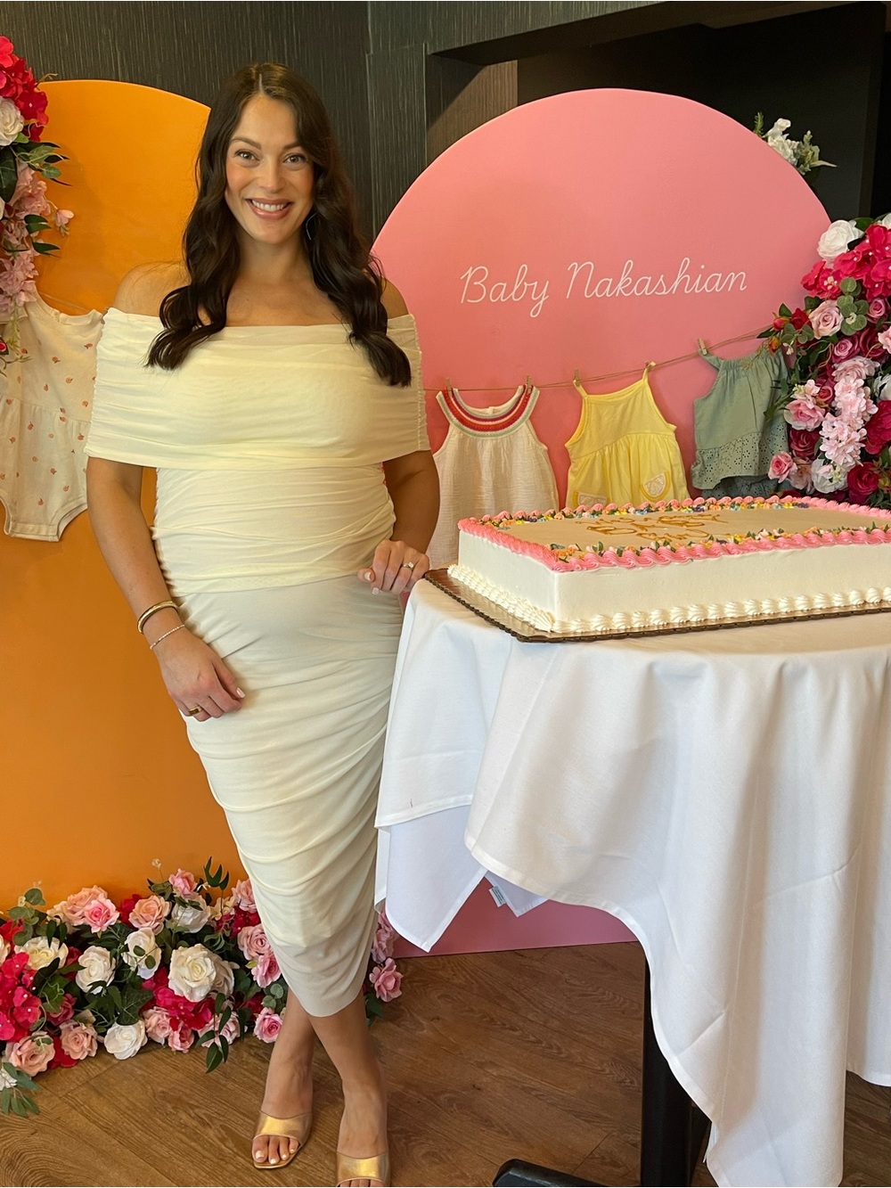 Off-Shoulder Cream Ruched Maxi Dress